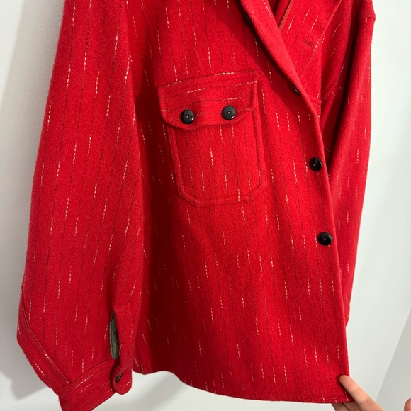 Vintage Buffalo Woolmaster Shacket Sz XL Red Rustic Work Jacket Wool Button Up - Picture 3 of 9